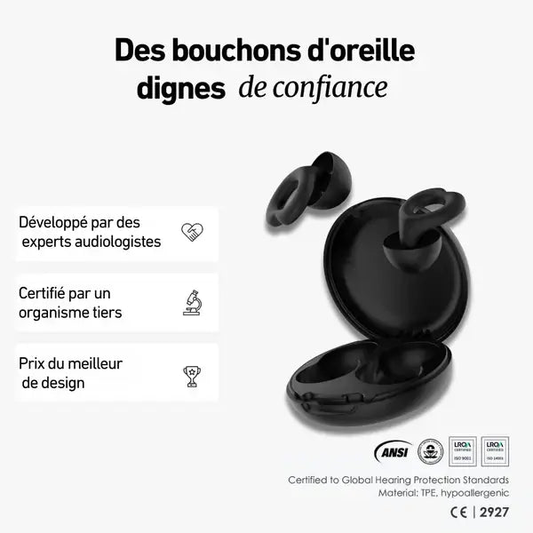 bouchons d’oreilles SOUNDOFF anti-bruit | bouchons de sommeil confortables | bouchons d’oreilles réutilisables avec boîtier | bouchons anti-bruit pour dormir | bouchons d’oreilles voyage et avion | bouchons en mousse douce ergonomiques | accessoires sommeil et détente SOUNDOFF | bouchons d’oreilles avec étui offert | bouchons réducteurs de bruit pour concentration | bouchons d’oreilles SOUNDOFF confort et silence